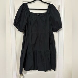 Who What Wear Black Mini Dress with Puff Sleeves